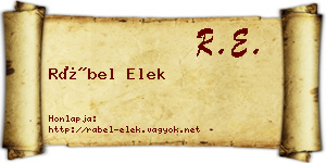 Rábel Elek névjegykártya